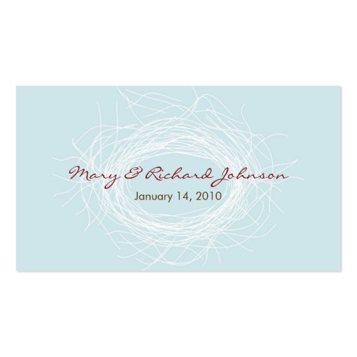 White Nest Favor Tag Business Cards (front side)