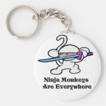White Ninja On Guard Keychain