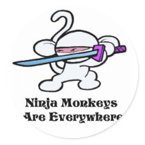 White Ninja On Guard-No Words stickers by OmanLegend White Ninja On Guard-No Words stickers