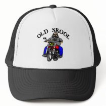 White Old Skool Biker Mesh Hat
