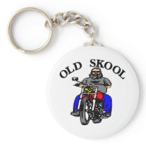 White Old Skool Biker Keychains