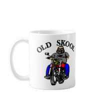White Old Skool Biker Coffee Mug