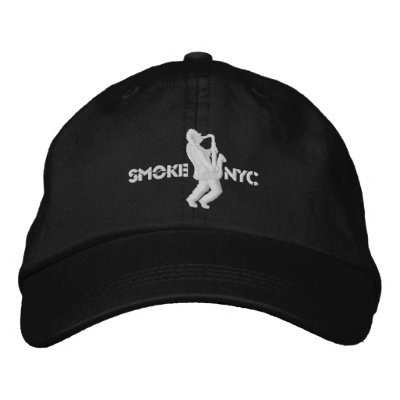 White on Black BB Embroidered Baseball Caps by SMOKE_NYC