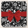 White on Black Daisy Flower Pattern