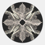 White on Black Fractal Art Design Sticker