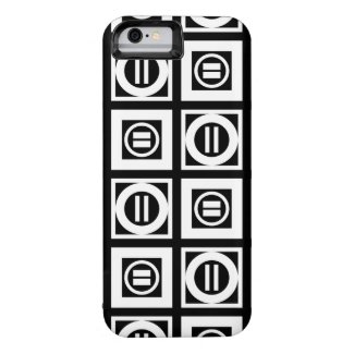 White on Black Geometric Equal Sign Pattern iPhone 6 Case
