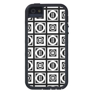 White on Black Geometric Equal Sign Pattern iPhone SE/5/5S Case