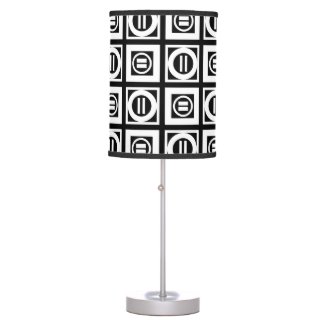White on Black Geometric Equal Sign Pattern Desk Lamp