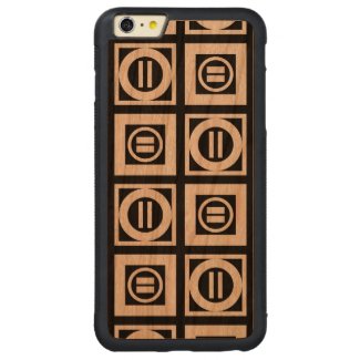White on Black Geometric Equal Sign Pattern Carved® Cherry iPhone 6 Plus Bumper Case