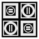 White on Black Geometric Equal Sign Pattern