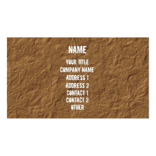 White on Crinkled Parchment Business Card Template (front side)