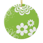 White on Lime Christmas Tree Ornament