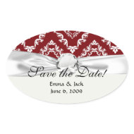 white on red diamond damask sticker