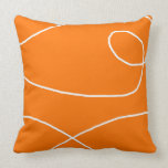 White on Tangerine Throw Pillow