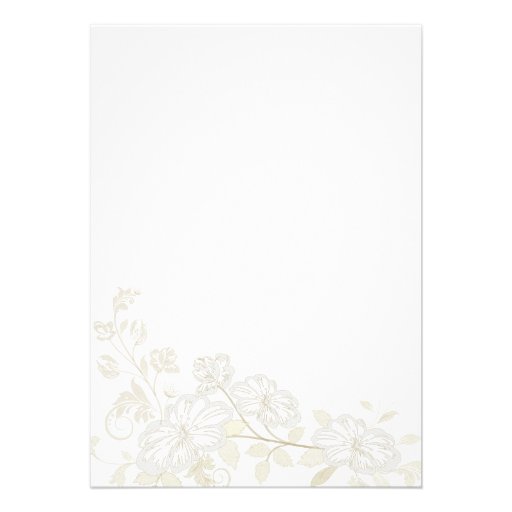 White on White Floral Wedding Invitations