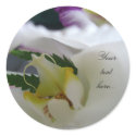 White Orchid Beauty Wedding Invitations Seals stickers by naturalilly White Orchid Beauty Wedding Invitations Seals stickers