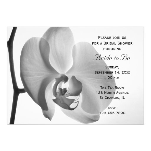 White Orchid Bridal Shower Invitation