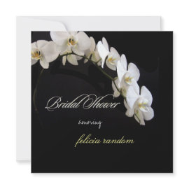 White orchid/bridal shower/wedding invitations invitation