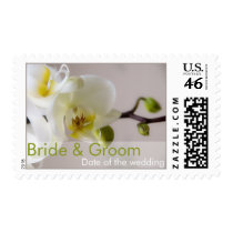 White Orchid Bride & Groom Stamp stamps