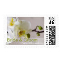 White Orchid Bride & Groom Stamp