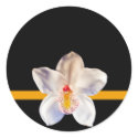 White Orchid Envelope Seal Event Wedding Sticker