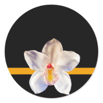 White Orchid Envelope Seal Event Wedding Sticker