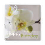 White Orchid • Happy Birthday Magnet
