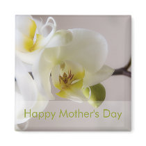 White Orchid • Happy Mother's Day Magnet by SabineStGreetings White Orchid • Happy Mother's Day Magnet