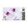 White Orchid Love Postage Stamps