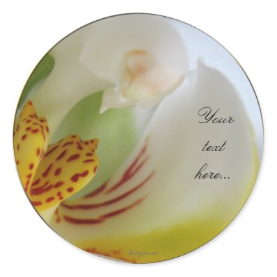White Orchid Magic Wedding Invitation Seals Sticker