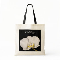 White Orchid On Black Bags