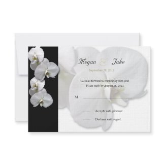 White Orchid RSVP Invitation invitation