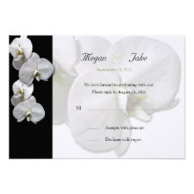 White Orchid RSVP Invitation