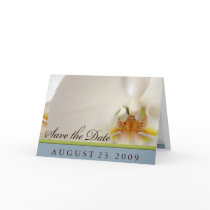 White orchid save the date card