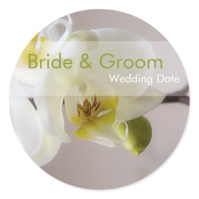 White Orchid • Save the Date Sticker