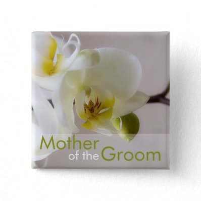 White Orchid • Wedding Button
