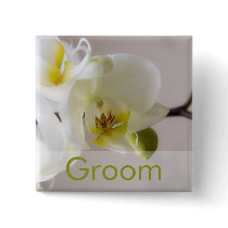 White Orchid • Wedding Button by SabineStGreetings White Orchid • Wedding Button