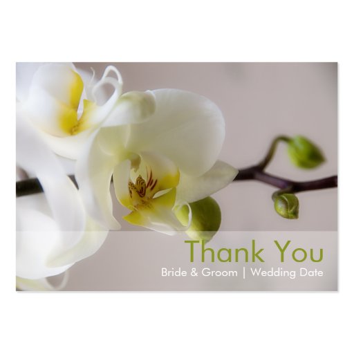 White Orchid â€¢ Wedding Favour Tag Business Cards (front side)