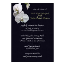 White Orchid Wedding Invitation