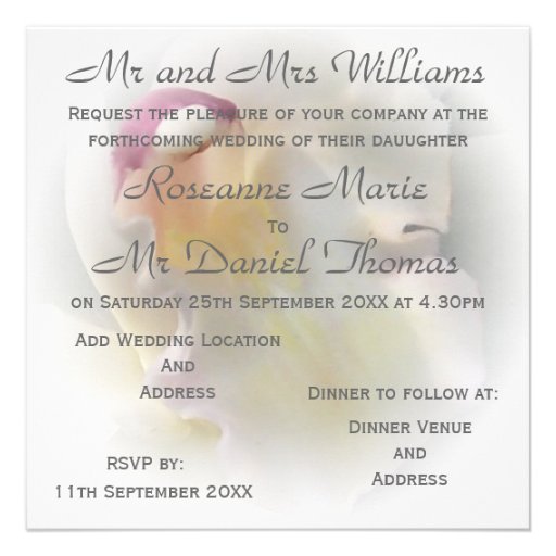 White Orchid Wedding Invitation