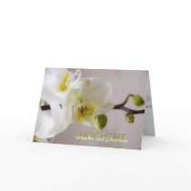 White orchid • Wedding invitation Card