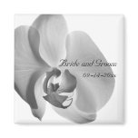 White Orchid Wedding Magnet