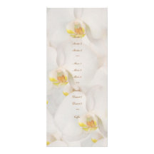 White orchid wedding menu template announcements