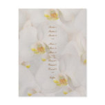 White orchid wedding menu template stylish personalized invitations