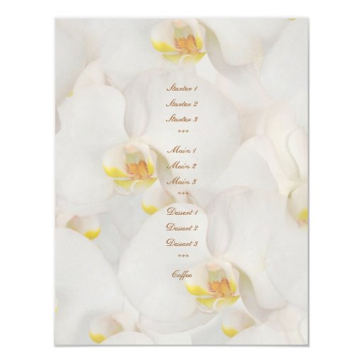 White Orchid Wedding Menu Template Stylish 4 25x5 5 Paper Invitation Card Zazzle Orchid Wedding Invitation Template