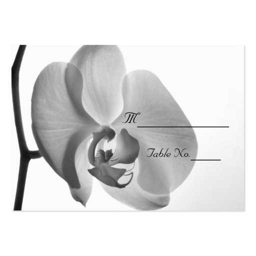 White Orchid Wedding Place Card Business Cards (front side)