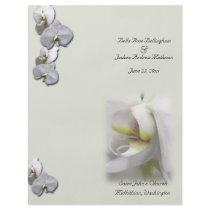 White Orchid Wedding Program Custom Flyer
