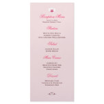 White Orchid Wedding Reception Menu Custom Rack Card