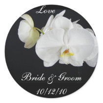 White Orchid Wedding Sticker