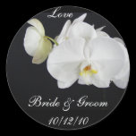 White Orchid Wedding Sticker